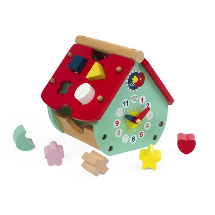 Janod Maison En Bois Des Licornes – Jouet Licorne Magique Avec 4 Licornes, Toboggan, Balançoire, Brosse & Sèche-Cheveux – Dès 18 Mois – FSC
