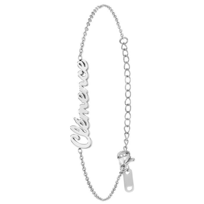 Bracelet personnalisé - SC Crystal - Clémence - Acier inoxydable - Gris - Femme