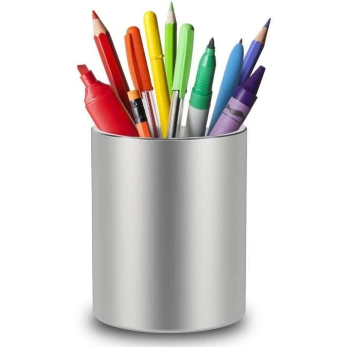 Pot à Crayons en Métal, Porte Stylo Bureau en Alliage D'Aluminium Porte  Stylo Rond en Métal pour le Bureau, école, Maison [320] - Cdiscount  Beaux-Arts et Loisirs créatifs