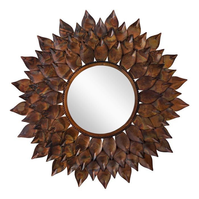 Miroir Mural Rond Doré Design Lima 70 Cm - Cadre Métallique Élégant Pour Entrée, Salon Et Chambre