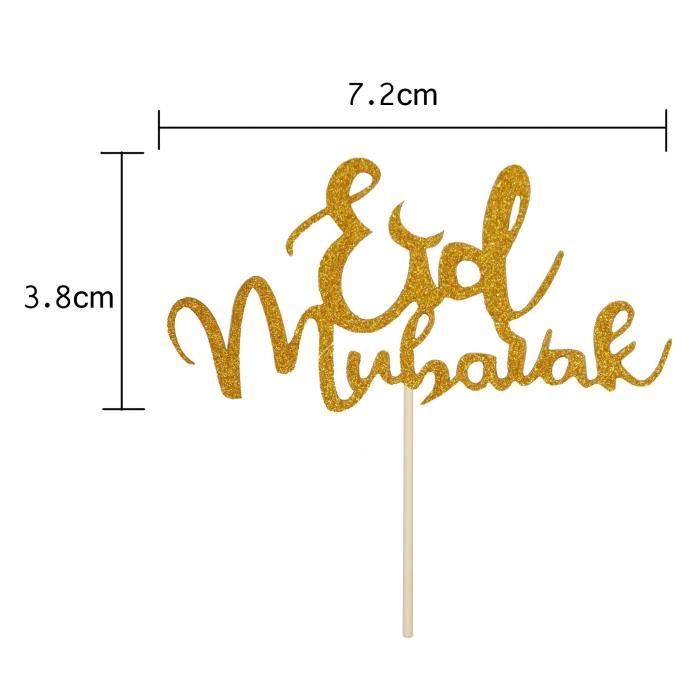 Décoration de gâteau de joyeux Eid Mubarak 1 pièce, décoration de fête