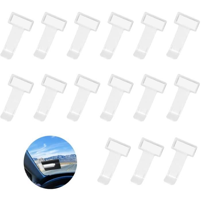 12 Porte-tickets Pare-brise Auto - Support Adhésif Transparent - Pour Carte Stationnement Et Parking