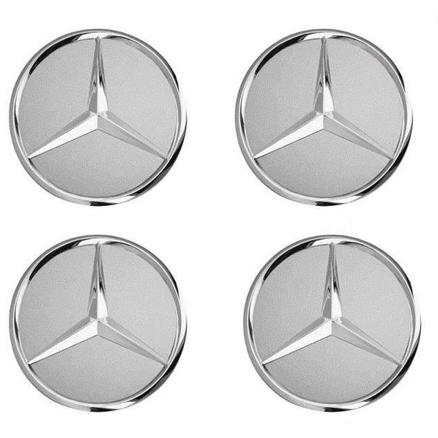 x4 centres de roue agrent 75mm emblème Mercedes cache moyeu
