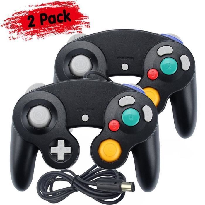 Manette de jeu Nintendo Lot de 2 Filaire Compatible Wii et GameCube