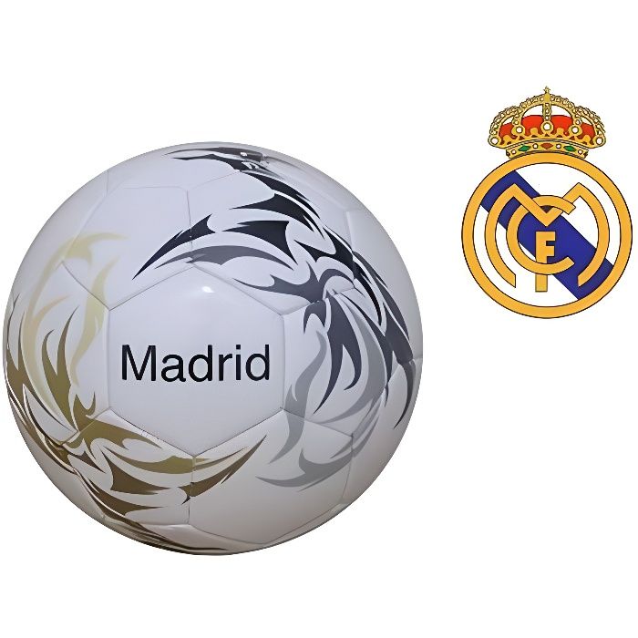 Ballon de football en cuir Real Madrid Blanc Officiel - Cdiscount