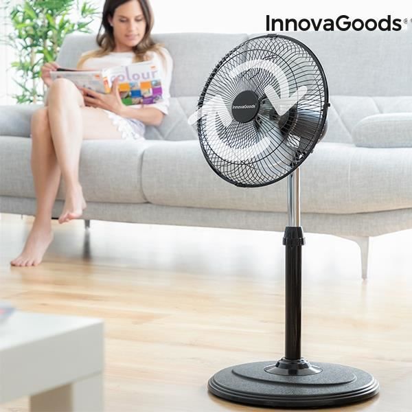 Ventilateur sur Pied Oscillant 360° Puissant et Silencieux 30 cm