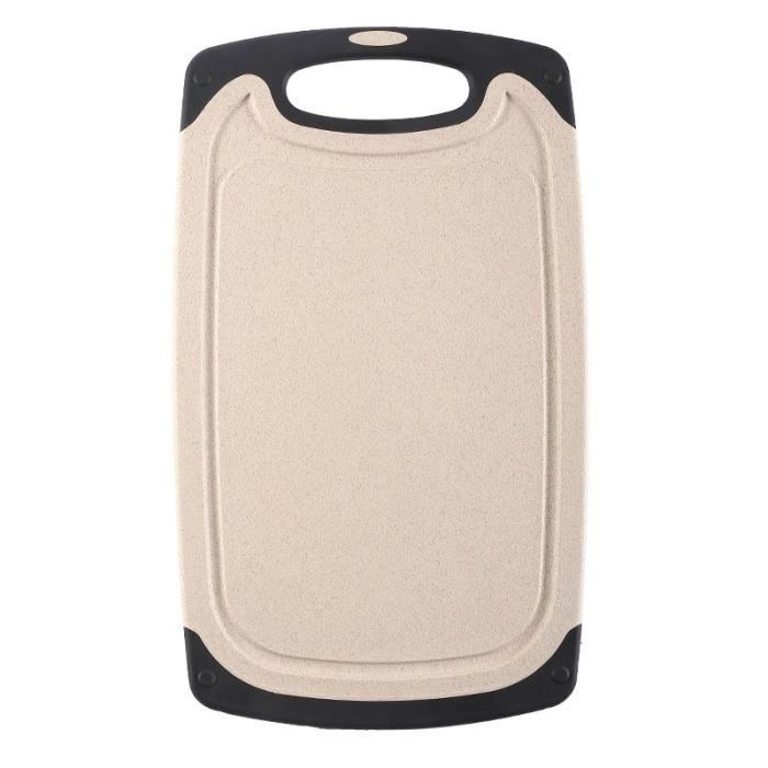 VIVLLEN Planche à Découper Double Face En Plastique Avec Trou De Suspension – Idéale Viande, Légumes, Fromage – Poignées Ergonomiques Rose