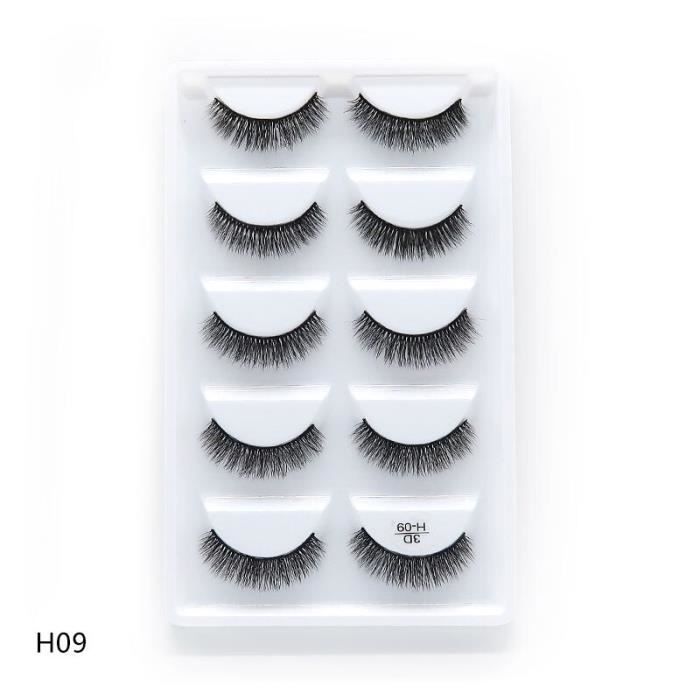 Faux Cils 3D Mytex Shop – Effet Volume Vison – 5 Paires – Longueur Naturelle à Longue