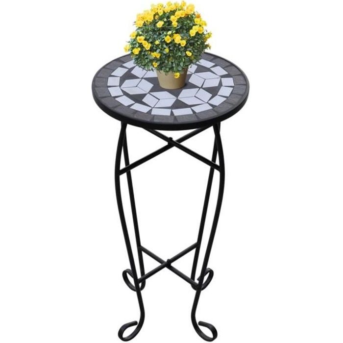 Table dappoint Mosaïque Noir et Blanc -HB065