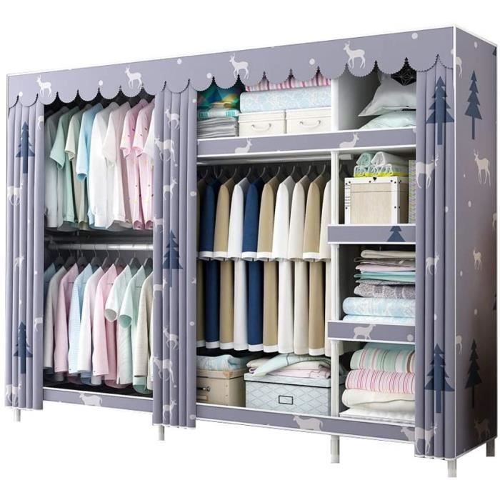 JHDDP3 Armoire en Toile Pliable en meacutetal Armoire Non tisseacutee