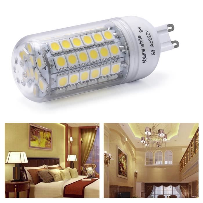 Auralum® Ampoule LED G9 8W Lampe LED Spot Blanc Neutre 500LM Éclairage