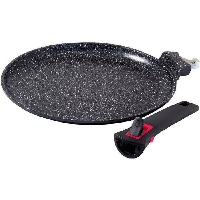 BAUMALU Crêpière + manche Granit Pro - Ø 28 cm - Noir