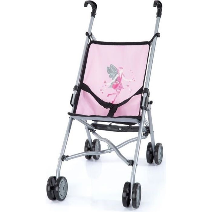 poussette poupee rose