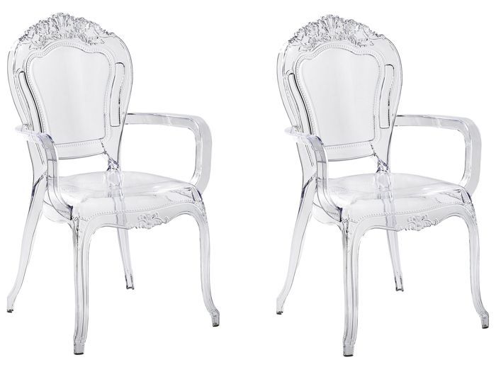 Set de 2 chaises de salle à manger transparentes VERMONT II - Achat