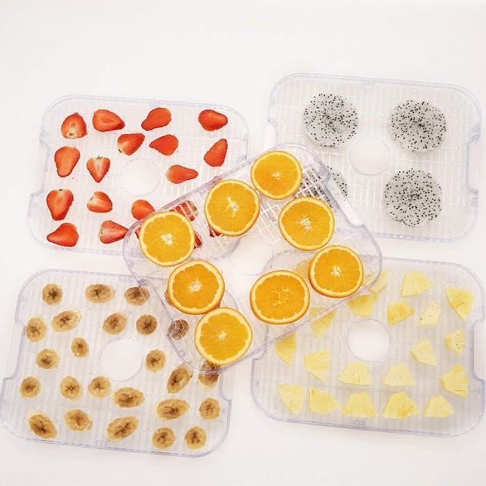 Déshydrateur Alimentaire, 5 Plateaux - Desydratateur avec Minuteur (72H) - Deshydrateur de Fruit et Legumes Température Réglable
