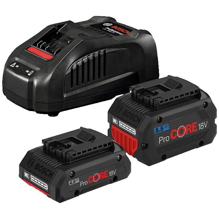 Batterie Bosch Professional ProCORE18V 1x4 0Ah + 1x5 5Ah + chargeur GAL 1880 CV - vue 3