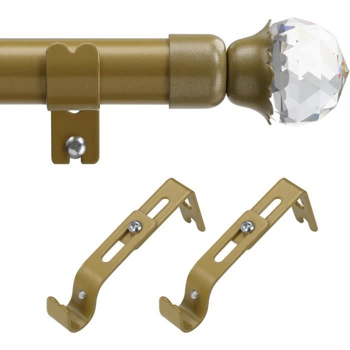 DAKEPOLE Tringle à Rideaux Extensible 71-140 Cm Argentée - Kit Robuste Acier Inoxydable Avec Embouts Décoratifs