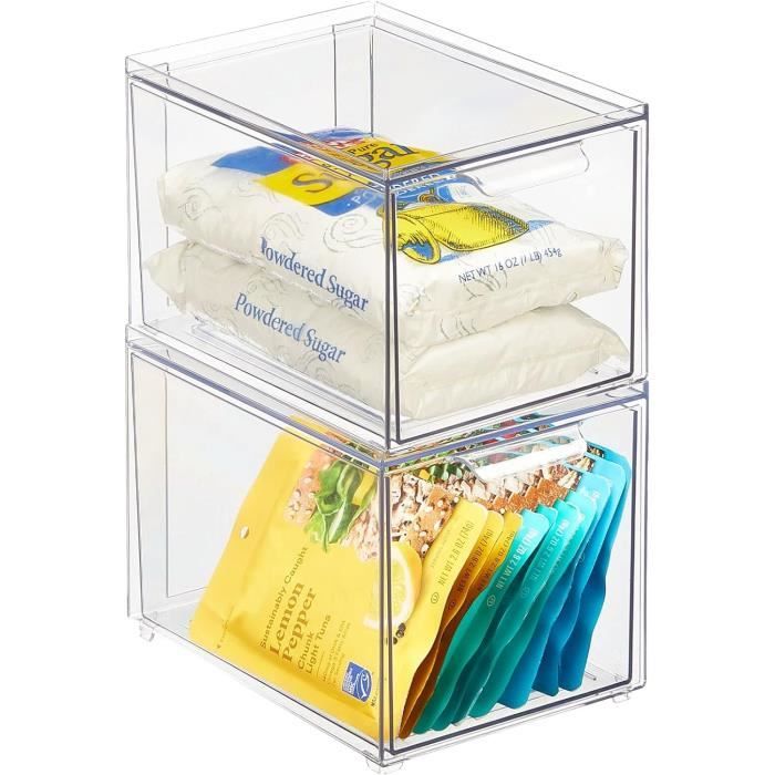 Boîte De Rangement Plastique Sterilite 27 Qt (6,75 Gal) - Transparente Avec Serrures Bleues - Empilable - Dimensions 16,5" X 13" X 12,25"