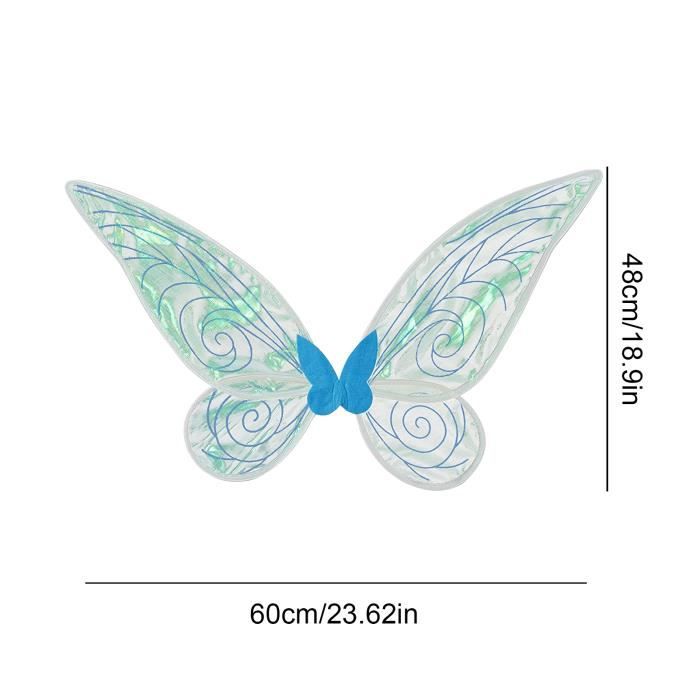 Grandes Ailes De Fée Transparentes à Paillettes – Organza, Déguisement Adulte, Elfe Ange Papillon, Pour Soirée Et Cosplay