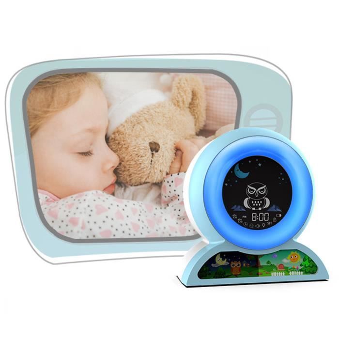 Réveil Enfant Silencieux HENGBIRD - Veilleuse Chat Jaune - Apprentissage Heure - Piles AA Non Inclues