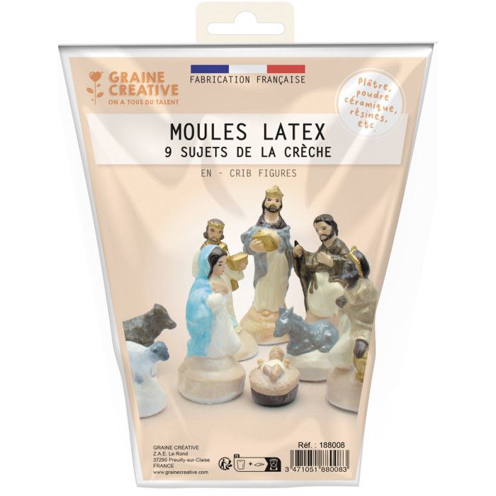 Kit Crèche à Peindre - 11 Pièces Alberta Molds - Céramique Bisque Pour Enfants - Fait Main