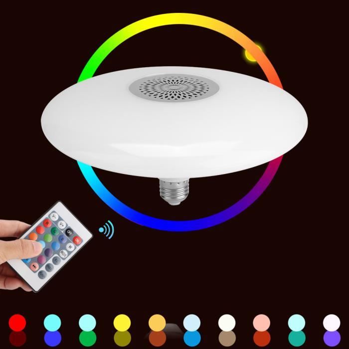 Lampe LED Ampoule LED 30W E27 RVB, avec Lampe de Télécommande, Lecteur