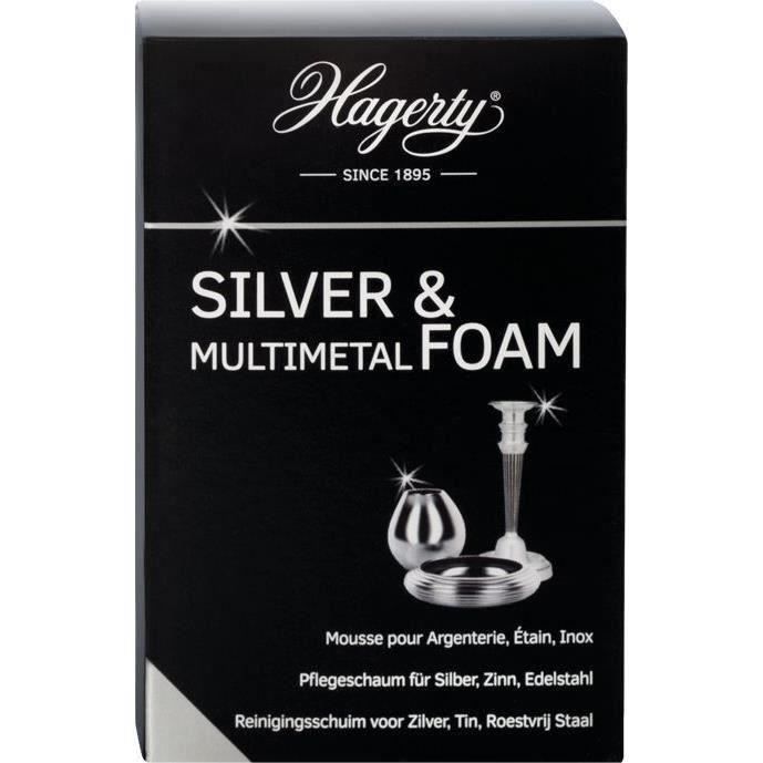 Hagerty - Silver Foam - 150 ml - Mousse d'entretien pour argent, plaqué argent, étain et articles en
