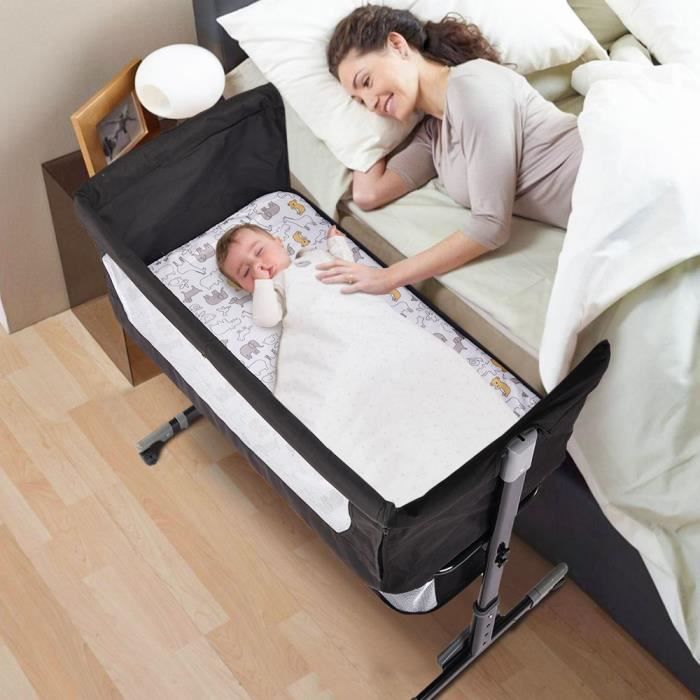 Berceau Cododo HOMEWELL Lit Cododo Âge applicable 036 mois 92*58*7090cm Noir