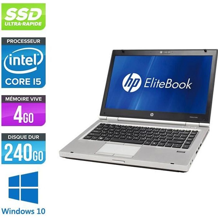 Pc portable HP EliteBook 8460P - i5 - 4Go - SSD 240Go - Win 10 - Hewlett packard