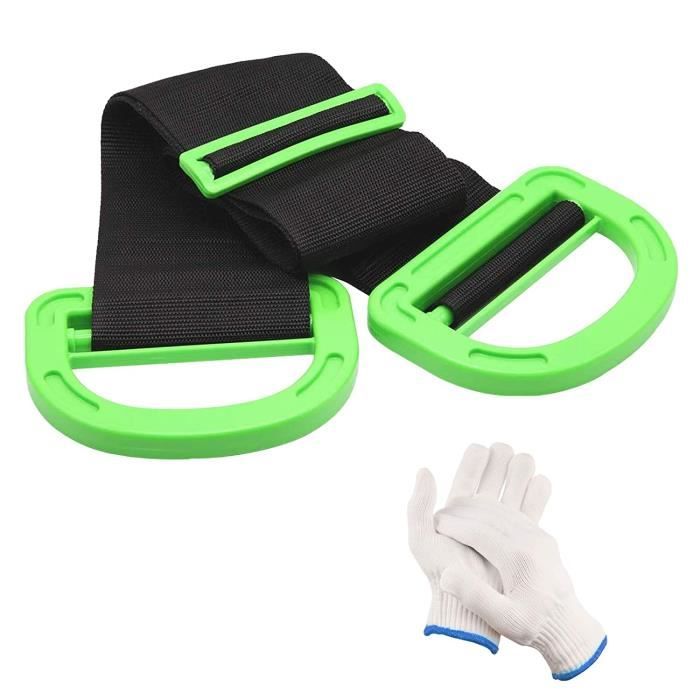 Sangles De Déménagement 2 Pièces - Portage Jusqu'à 75 Kg - Réglables Avec Gants - Pour Meubles, Boîtes, Matelas