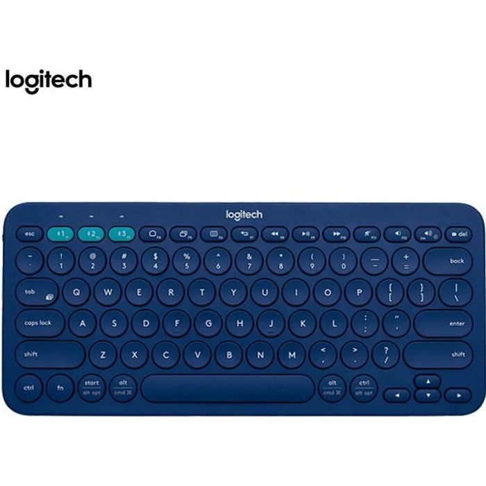 Logitech K380 Clavier Sans Fil Multi-Dispositifs pour Windows, Apple iOS, Android ou Chrome, Bluetooth, Design Compact,Bleu
