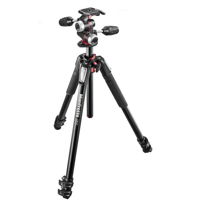 Manfrotto MK055XPRO3-3W, Caméras numériques, 8 kg, 3 pieds, 183 cm, Noir, 3 cm