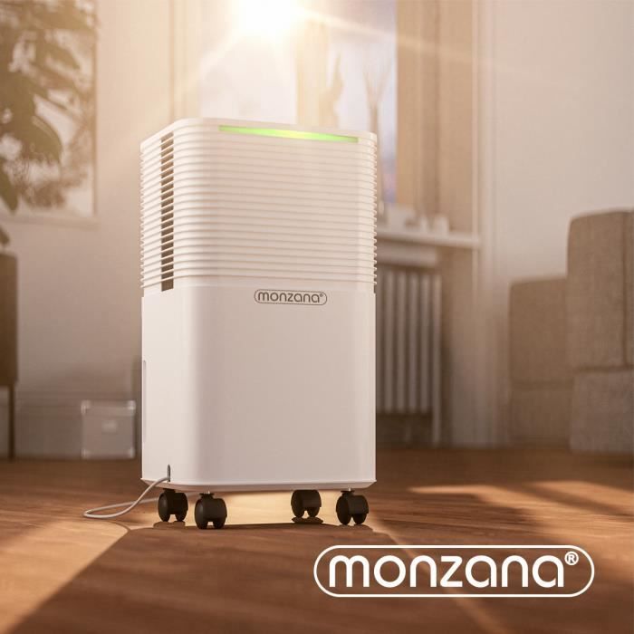 MONZANA® Déshumidificateur d’air 12L/jour 20 m² Purificateur d'air pour personnes allergiques Minuterie 24h salle de bain interieur