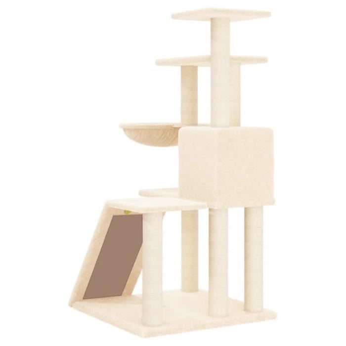 Comparer les prix de Arbre à chat - MOTHINESSTO - Crème - 94 cm - Bois d'ingénierie - Sisal naturel