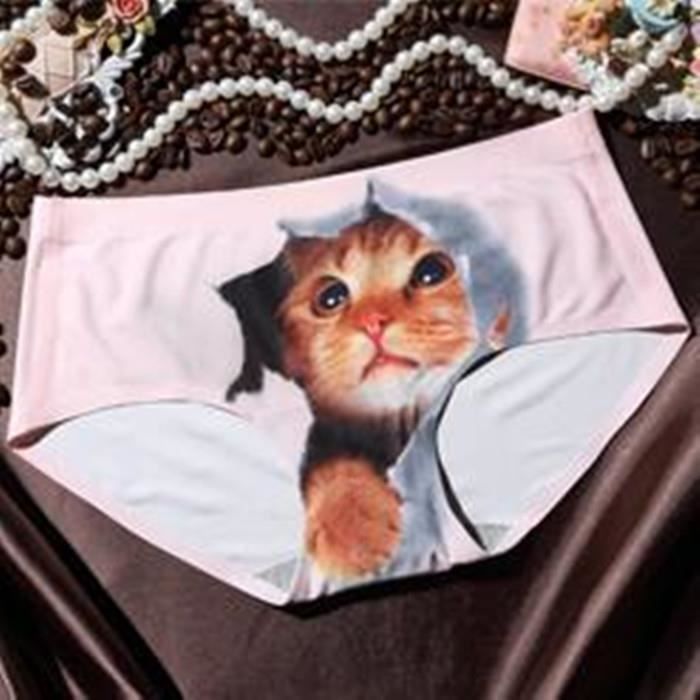 Sous Vetements Chat 3d Sans Couture Chaton Sexy Rose1 Achat Vente Calecon Cdiscount