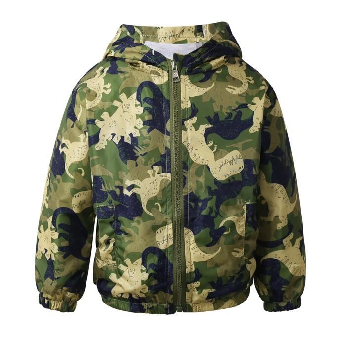 Enfant Garcon Coupe Vent A Capuche Manteau Impermeable Veste Manches Longues 12 Mois 4 Ans Camouflage Camouflage Cdiscount Pret A Porter