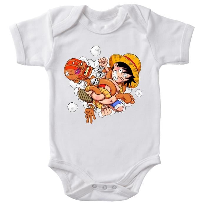 Body Bébé Manches Courtes One Piece - Luffy Futur Pirate - Licence Officielle Baby Geek