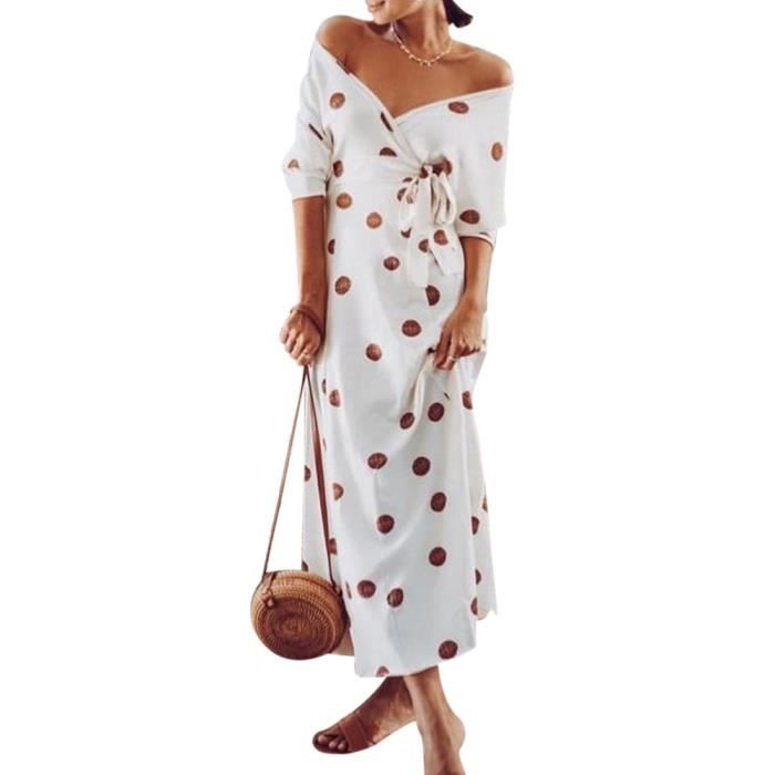 Femmes à manches courtes pois soirée robe 100% coton pour femme polka dot nuisette Femmes à manches courtes pois soirée robe 100% coton pour femme polka dot nuisette