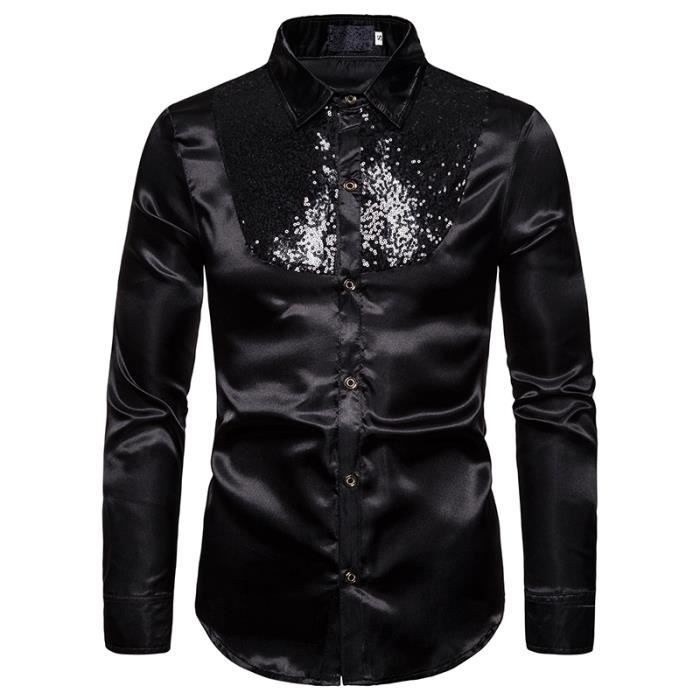 Chemise Homme ZGEER Noir Slim Manches longues Col chemise Noir Cdiscount Pret a Porter