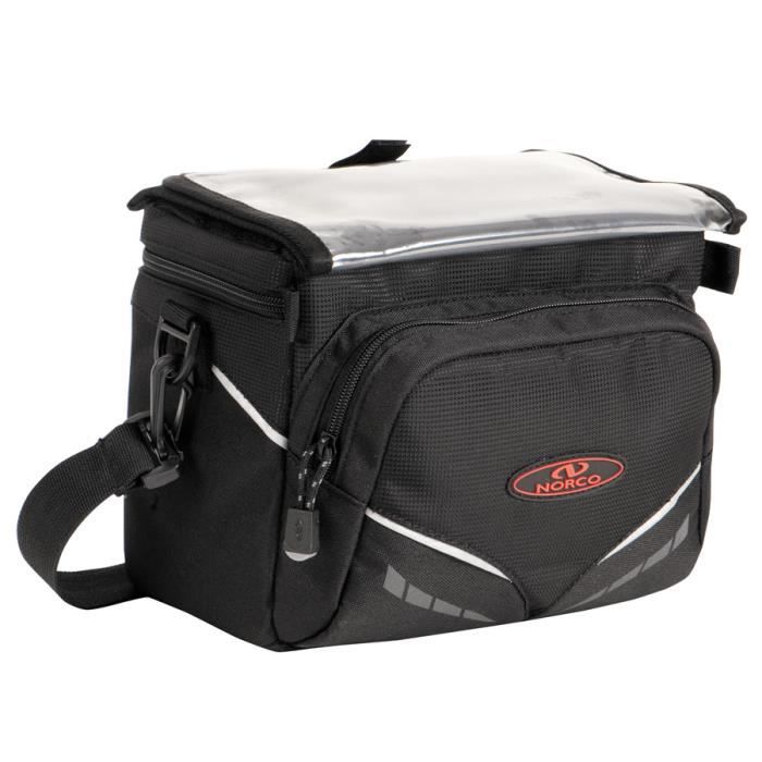 Sacoche de guidon Norco Idaho - Noir - 575 g - 100% nylon - Applications réfléchissantes