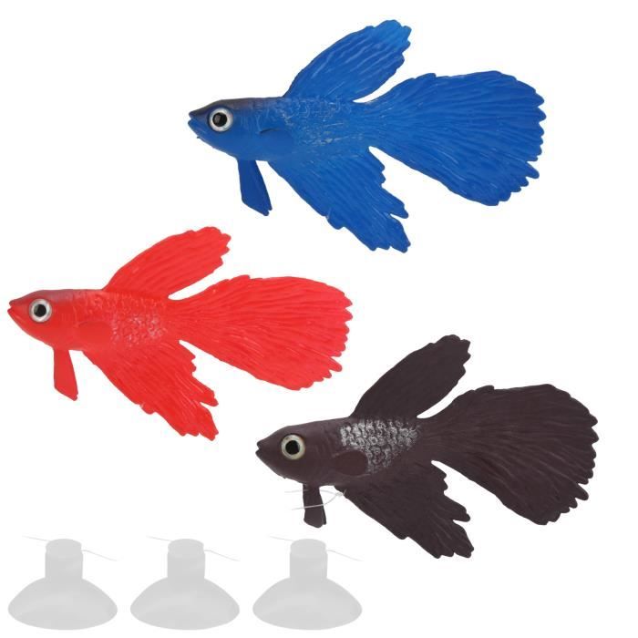 Meilleurs prix pour OMABETA Faux poisson nageur Poisson Réaliste Poisson Coloré en Silicone Respectueux d'Environnement pour animalerie racine