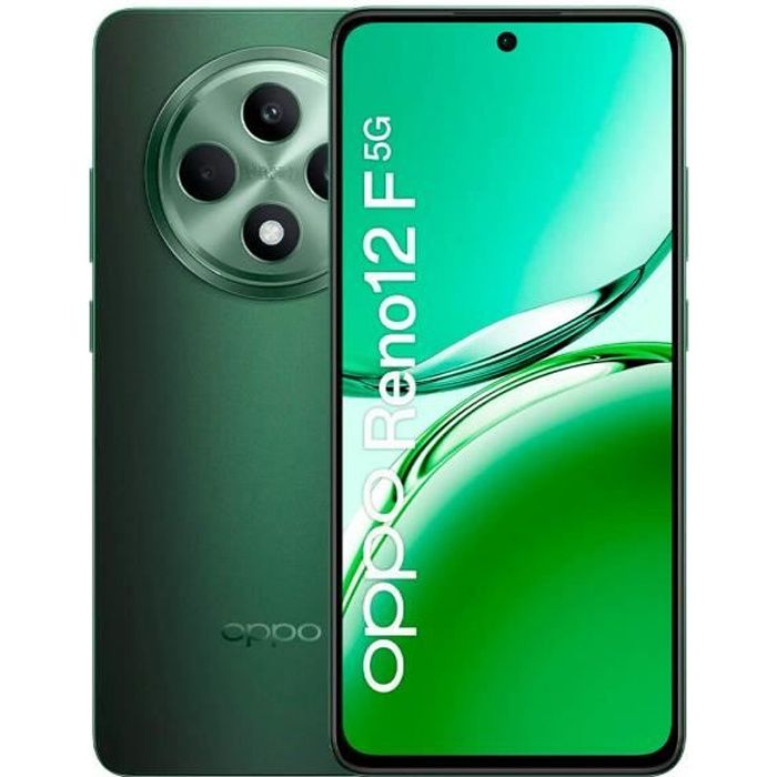 Téléphone mobile - OPPO - Reno12 F 5G - 8 Go RAM - 256 Go - Vert (Olive Green) - Double SIM