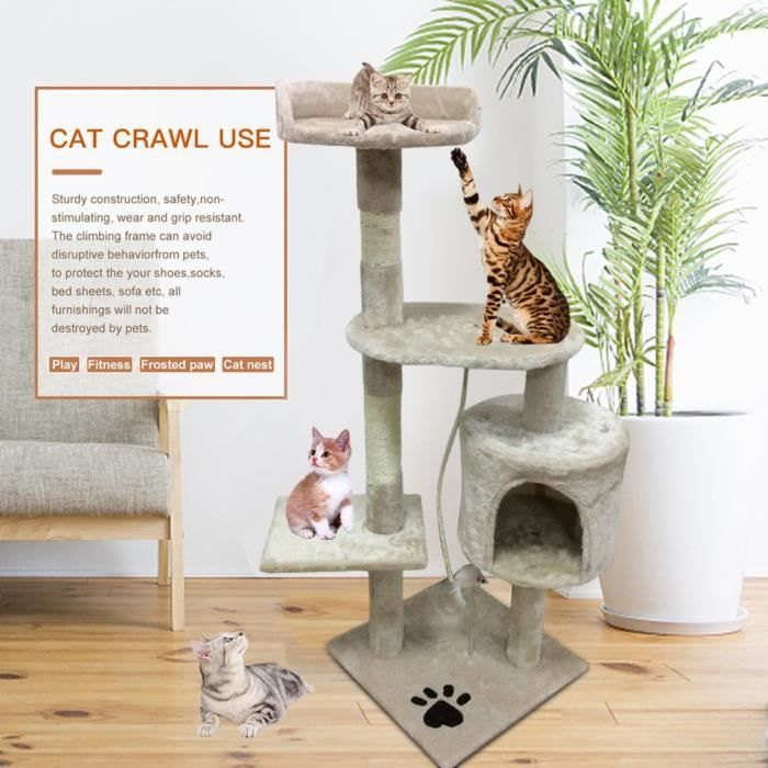 Arbre A Chat 118cm Jouet D Activite Pour Chat Avec Corde De Sisal Naturel Achat Vente Arbre A Chat Arbre A Chat 130cm Activite Cdiscount