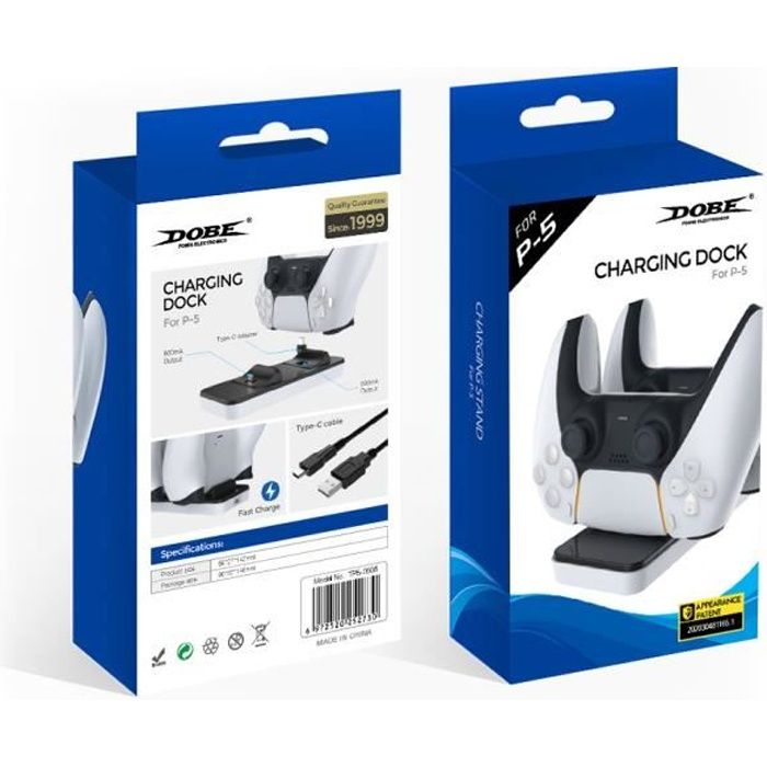 DOBE Station de Chargement pour Manettes PS5 contrôleur chargeur double Station de chargement pour manette de jeu sans fil - vue 2