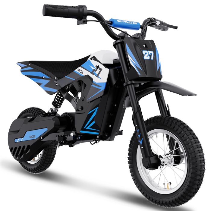 Moto Électrique pour Enfants RCB - Batterie 36V/5.2Ah - Pneus 12 - 3 Vitesses - 17 km - R9X Bleu
