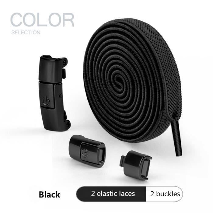 Lacets élastiques Sans Nœud Xinjoduz - Lot De 12 (6 Noirs, 6 Blancs) | Pour Adultes Et Enfants, Anti-défaite | Longueur 13.5 Cm