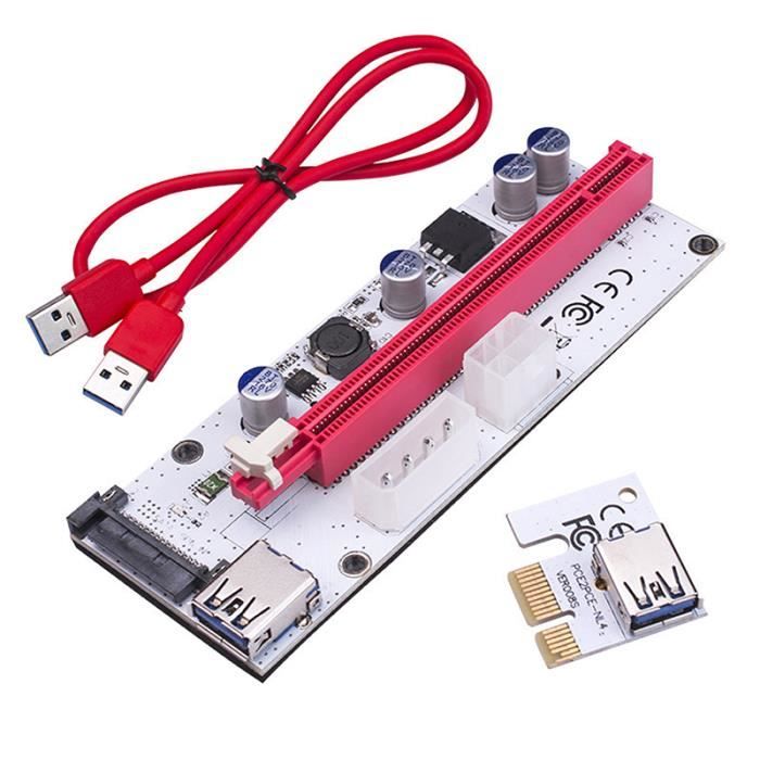 Carte Riser PCIe VER010S PLUS 1X Vers 16X - Adaptateur GPU Mining Ethereum - Lot 1 Pièce