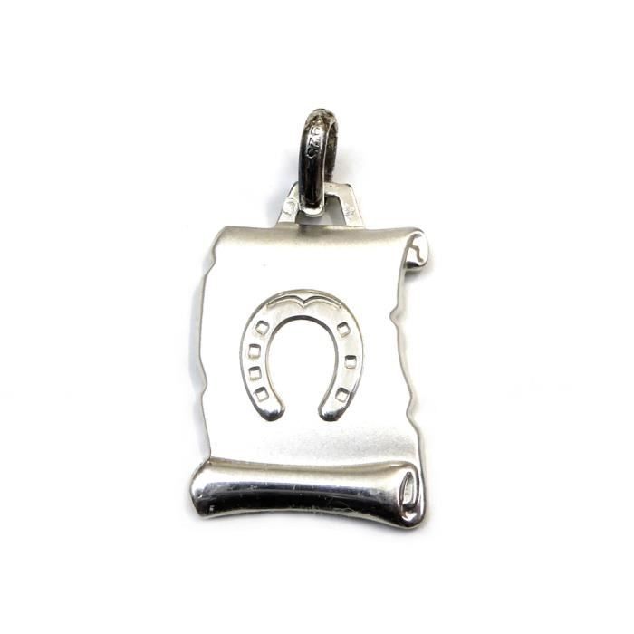 Pendentif fer à cheval en parchemin argent 925 25mmx16mm - RC005182