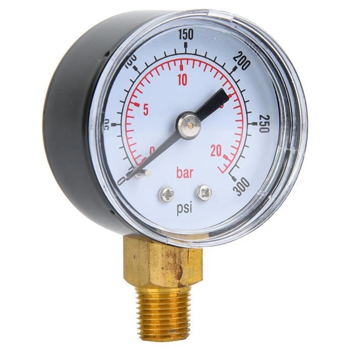 Manomètre Double Échelle 0-200 PSI / 0-14 Bar - Connexion NPT 1/8"