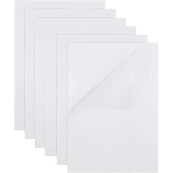 20 Feuilles A4 clair-Transparente en vinyle brillant adhésif